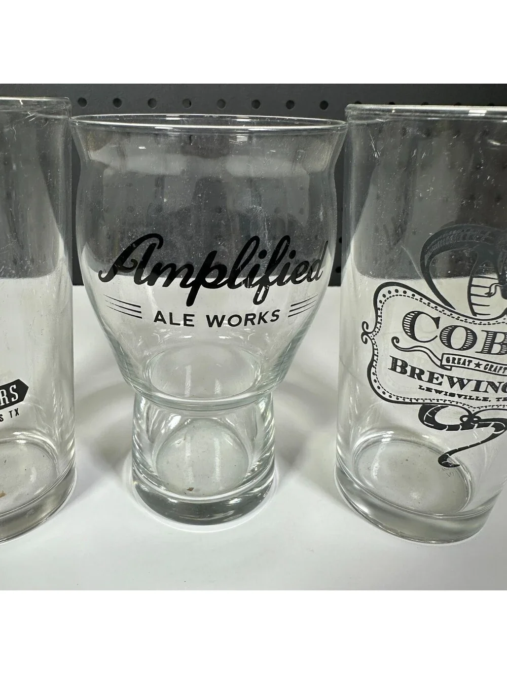 Four Corners Amplified Ale Works Cobra Brewing Craft Beer Pint Glass Lot of 3